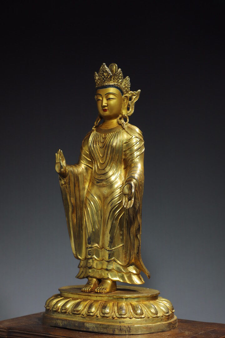 Chinese antique pure copper Buddha statue from Northern Wei Dynasty