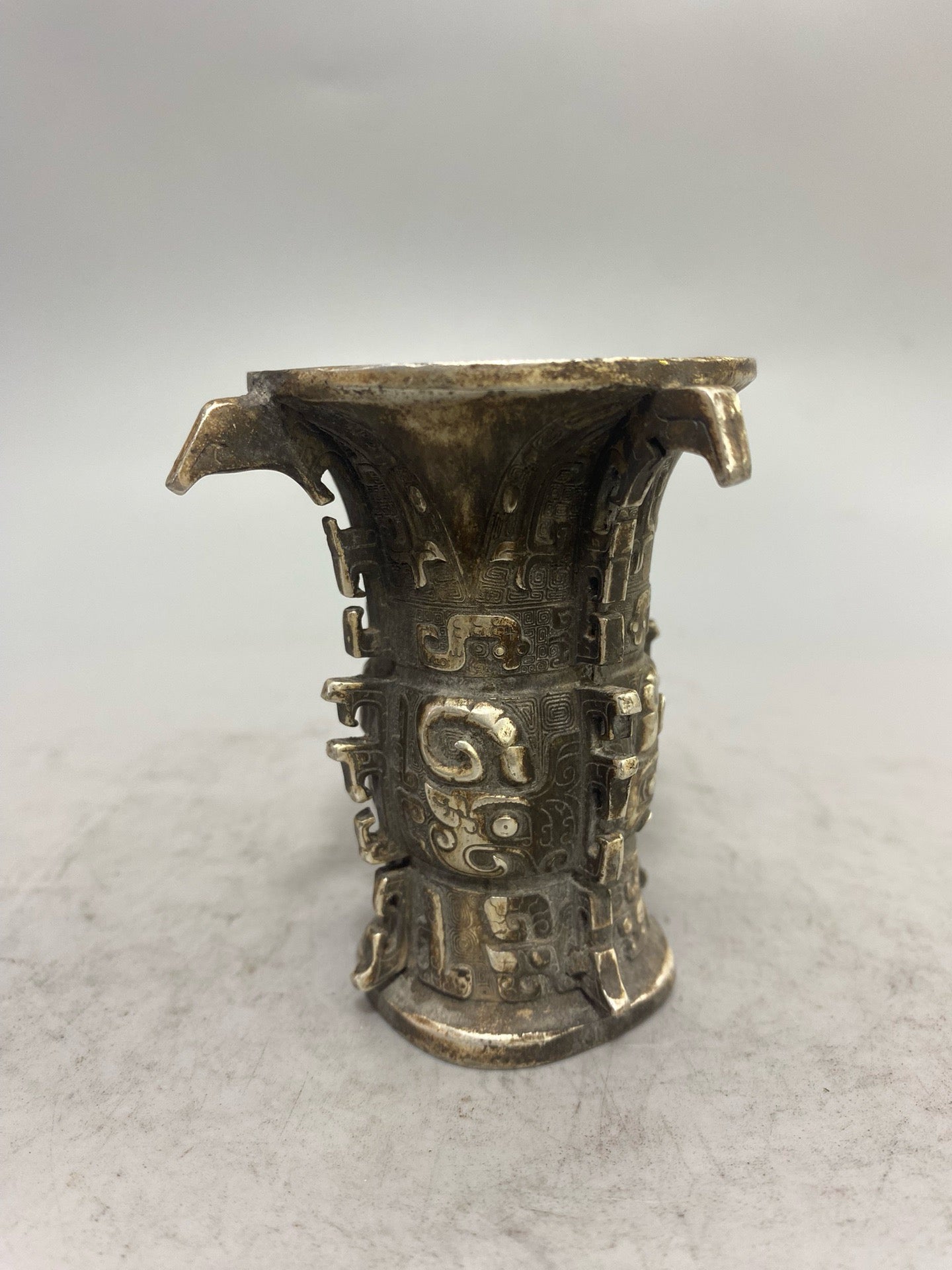 Chinese antique pure copper gilded silver small cup