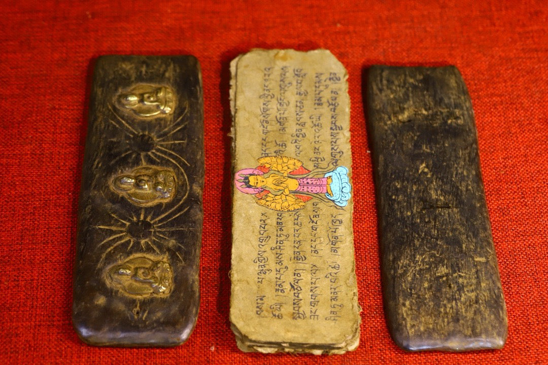 High monk hand drawn old scriptures