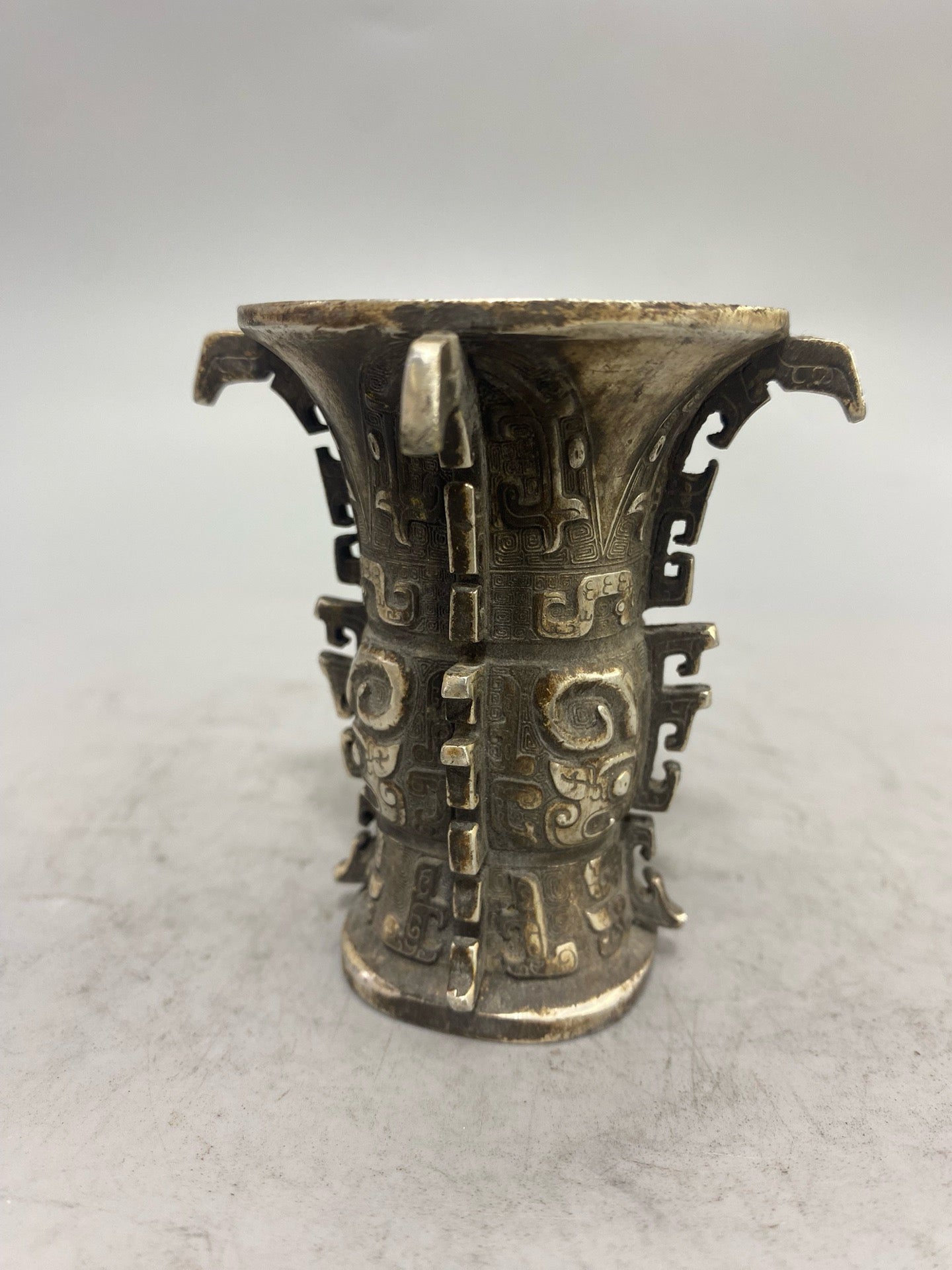 Chinese antique pure copper gilded silver small cup