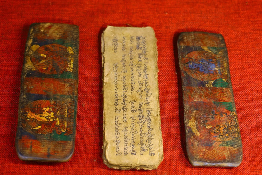 High monk hand drawn old scriptures