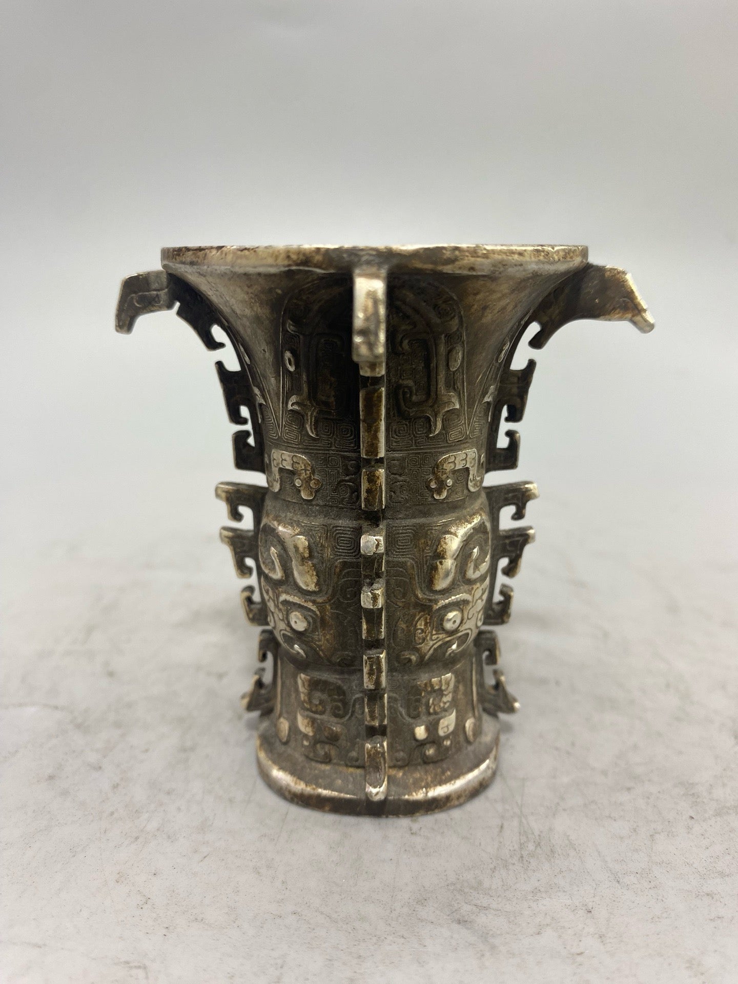 Chinese antique pure copper gilded silver small cup