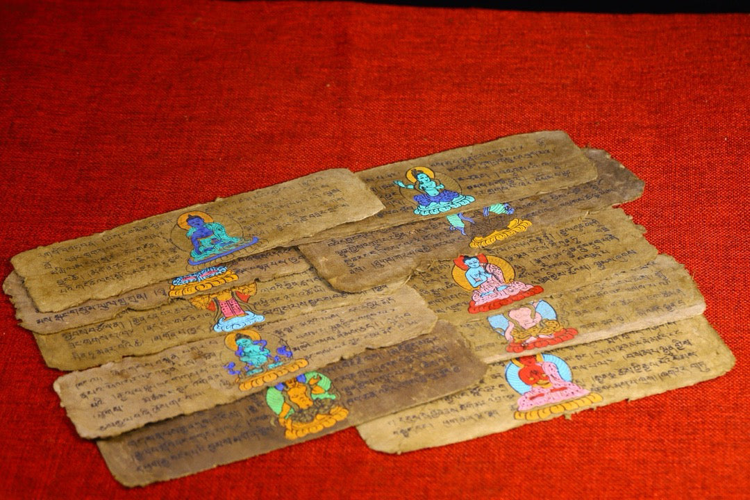 High monk hand drawn old scriptures