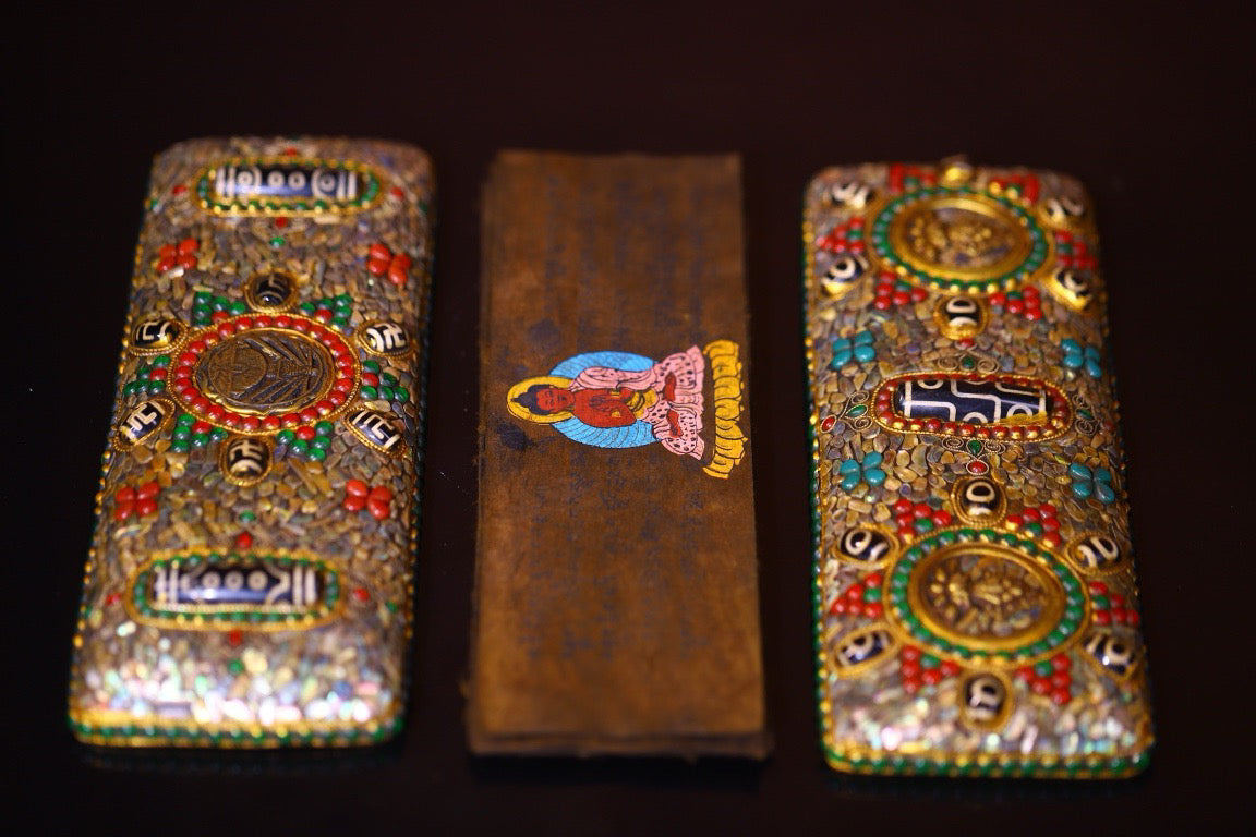 High monk hand drawn old scriptures