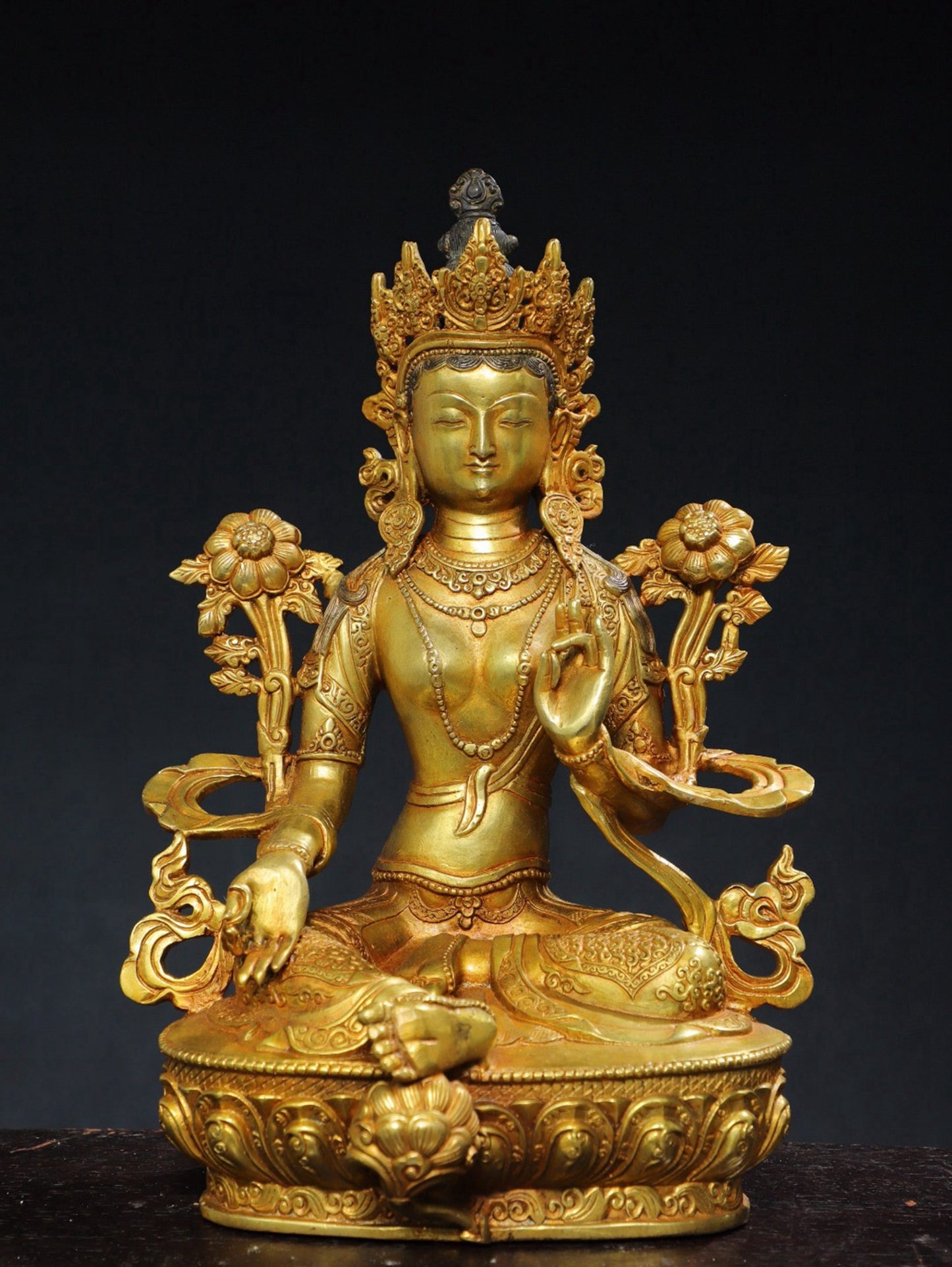 Bronze gilded [Green Tara] Buddha statue