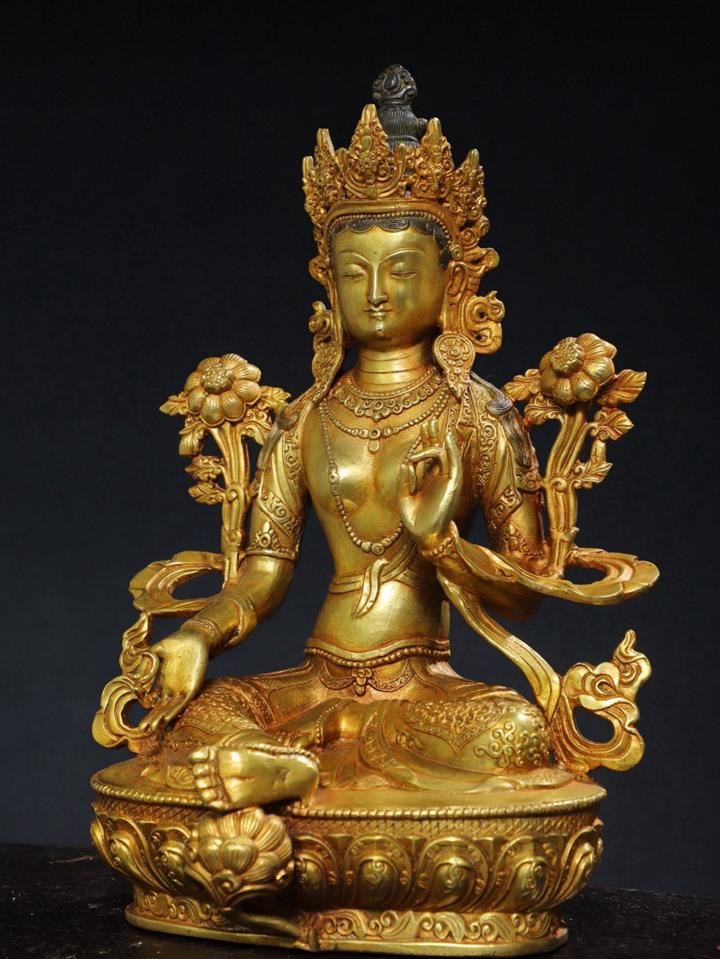 Bronze gilded [Green Tara] Buddha statue