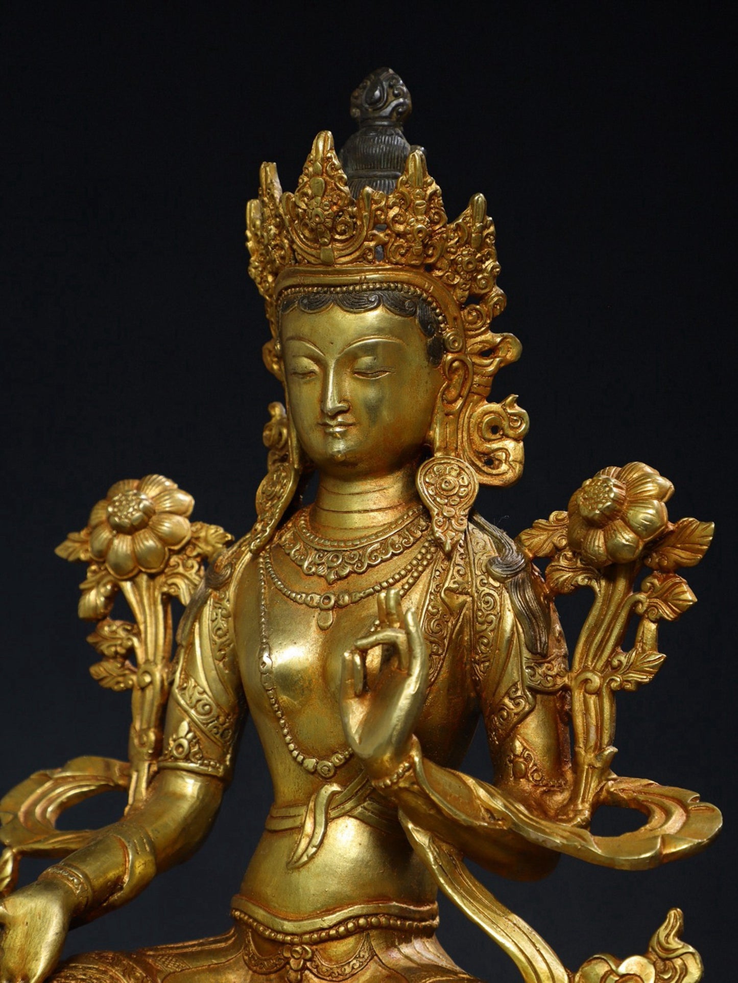 Bronze gilded [Green Tara] Buddha statue