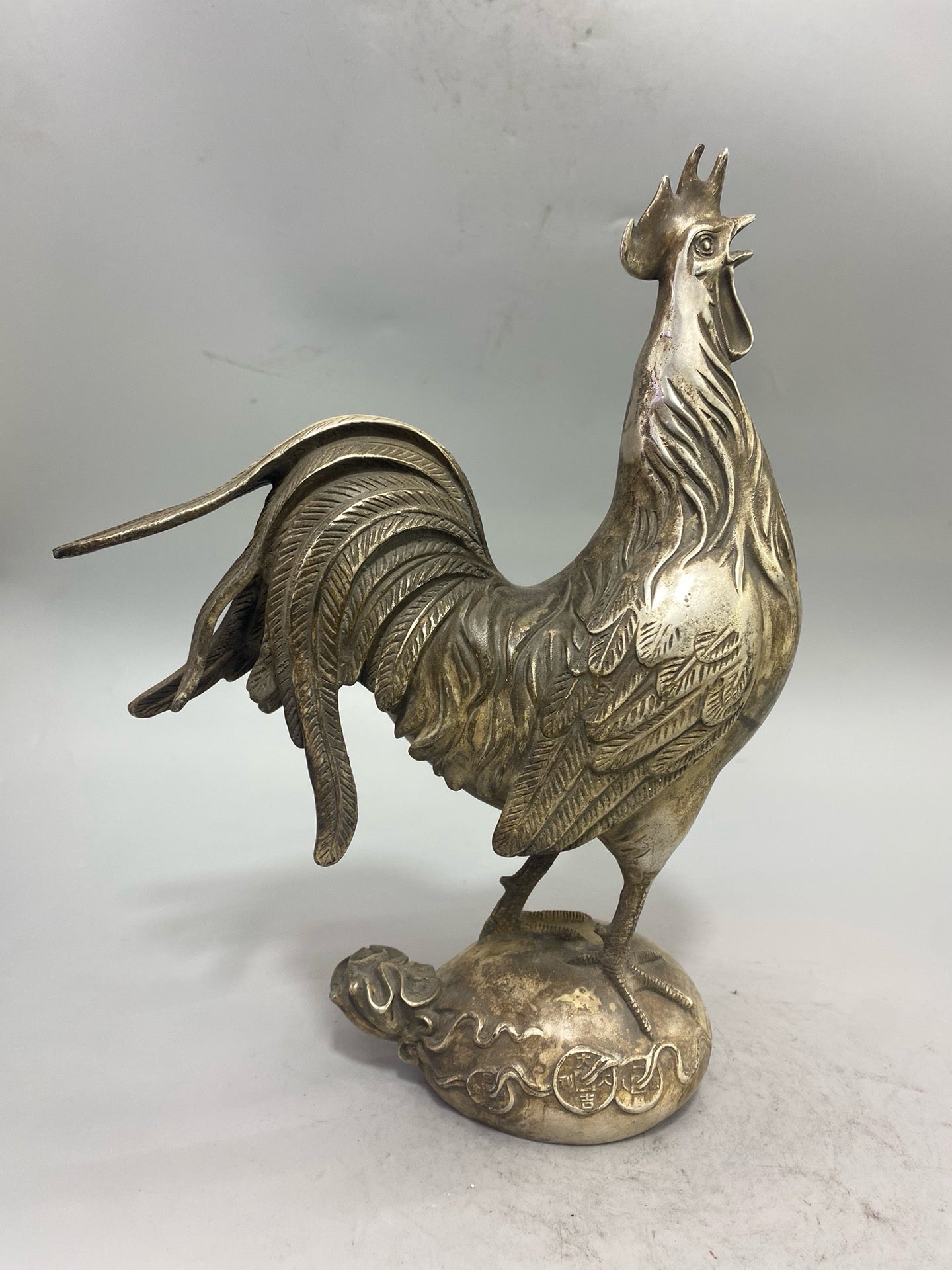 Chinese antique pure copper gilded silver auspicious ornaments
