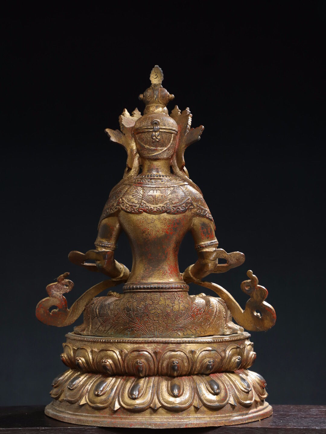 Chinese antique pure copper [Green Tara] Buddha statue