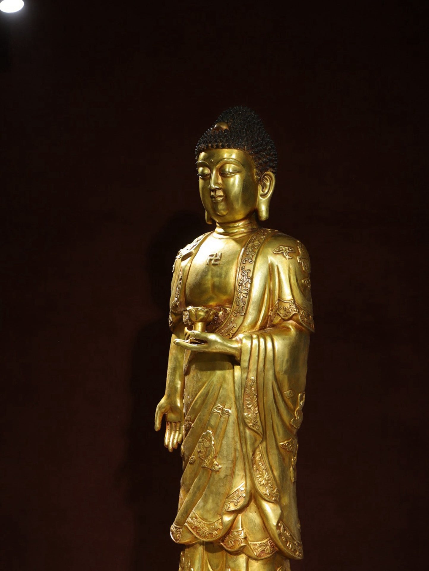 Bronze gilded Buddha statue of Amitabha Buddha