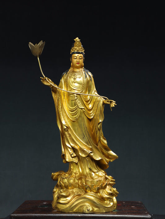 Chinese antique pure copper statue of Bodhisattva Da Shi