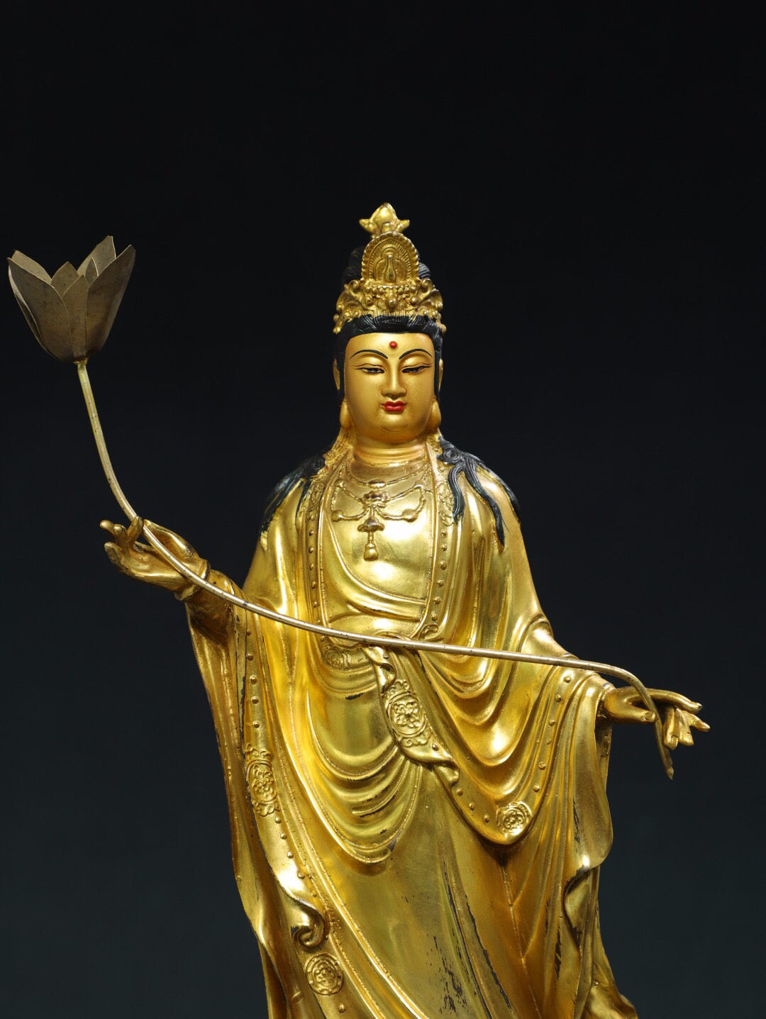 Chinese antique pure copper statue of Bodhisattva Da Shi