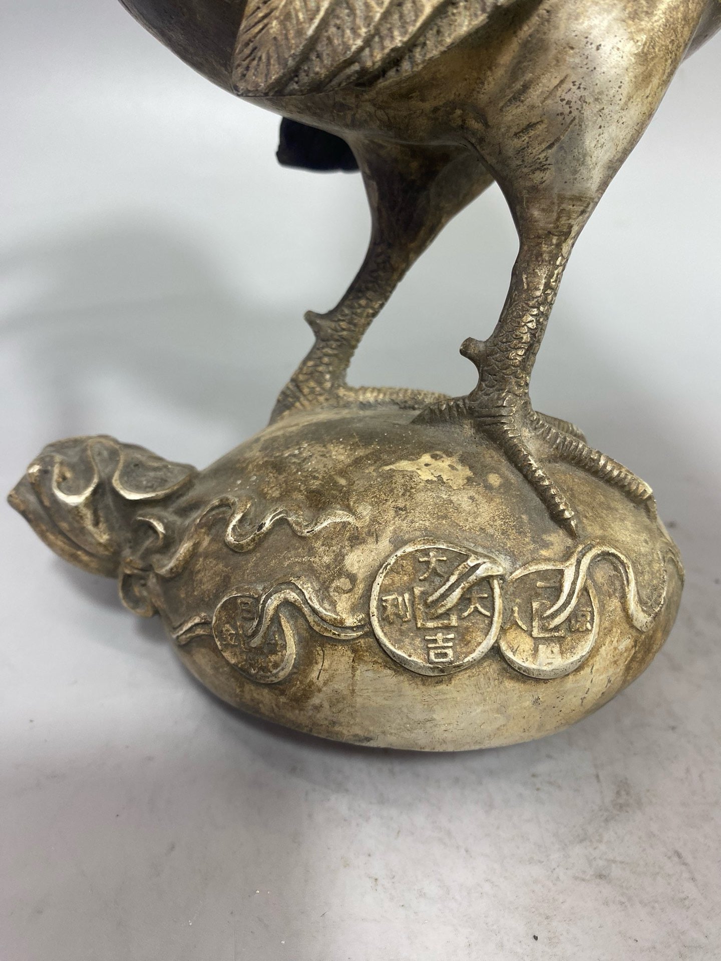 Chinese antique pure copper gilded silver auspicious ornaments