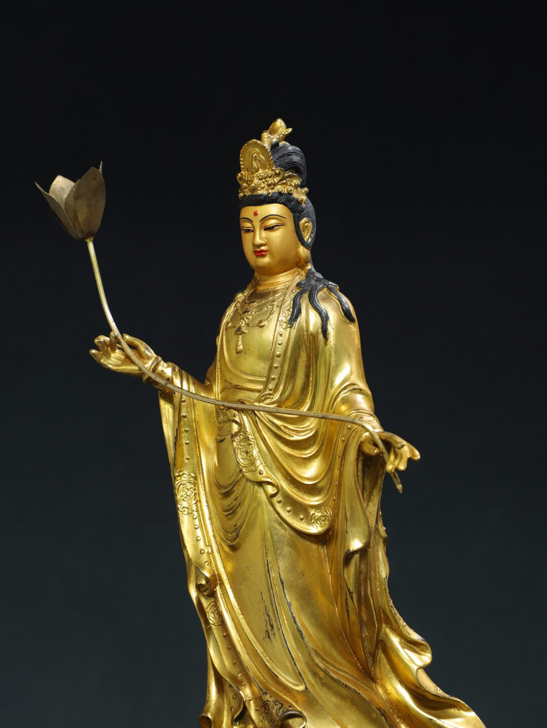 Chinese antique pure copper statue of Bodhisattva Da Shi