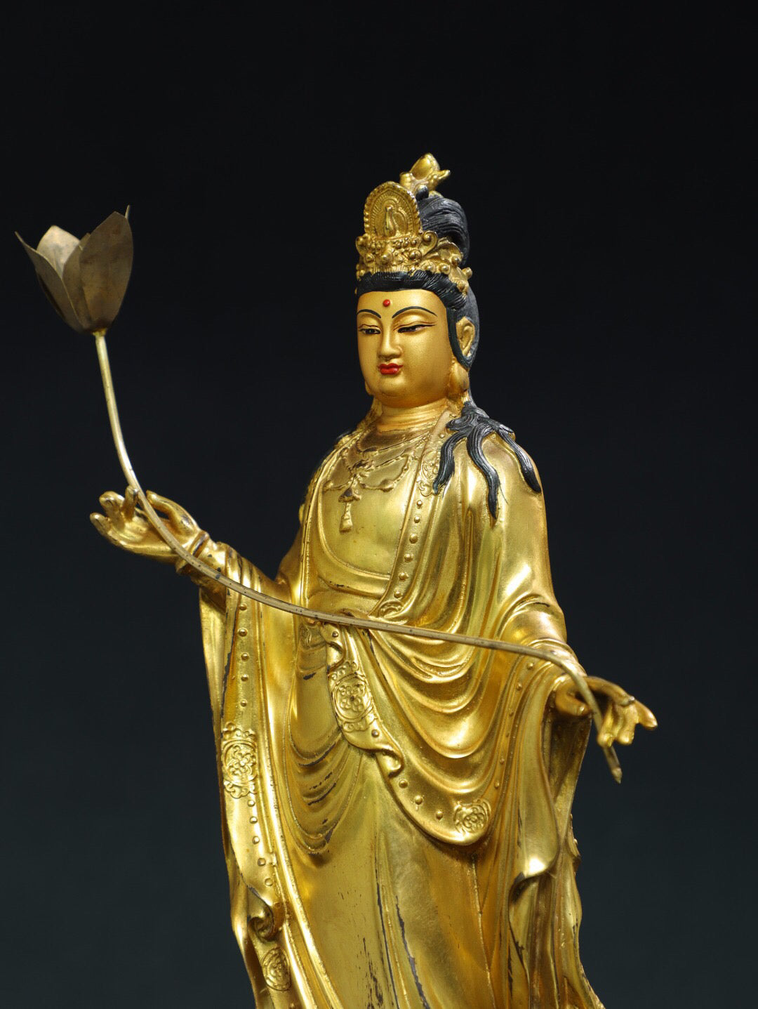 Chinese antique pure copper statue of Bodhisattva Da Shi