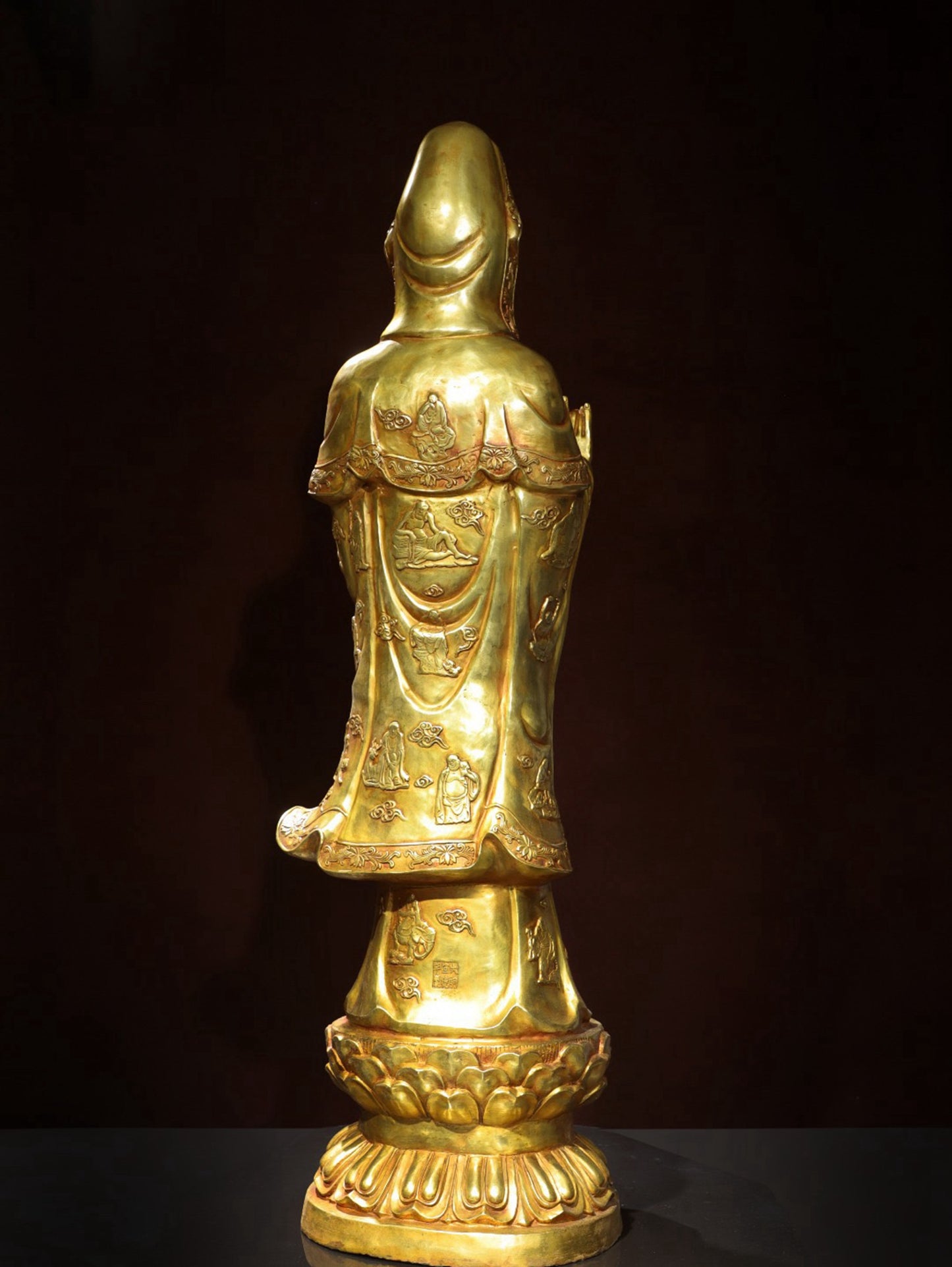 Bronze gilded statue of Guanyin Bodhisattva