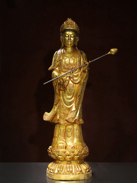 Bronze gilded statue of Bodhisattva Da Shi Zhi