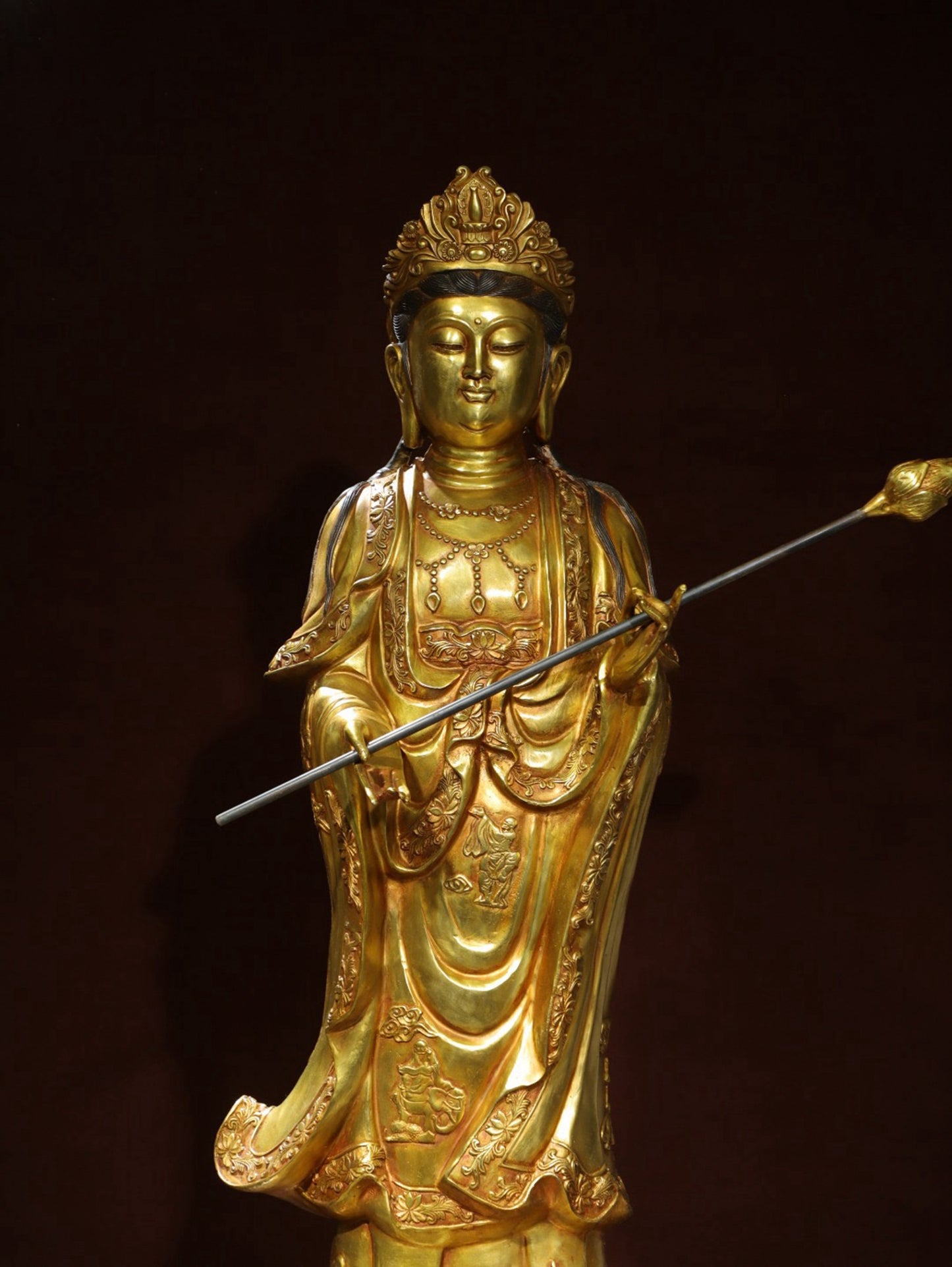 Bronze gilded statue of Bodhisattva Da Shi Zhi