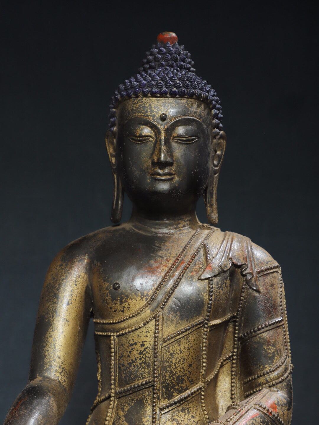 Chinese antique pure copper statue of Amitabha Buddha