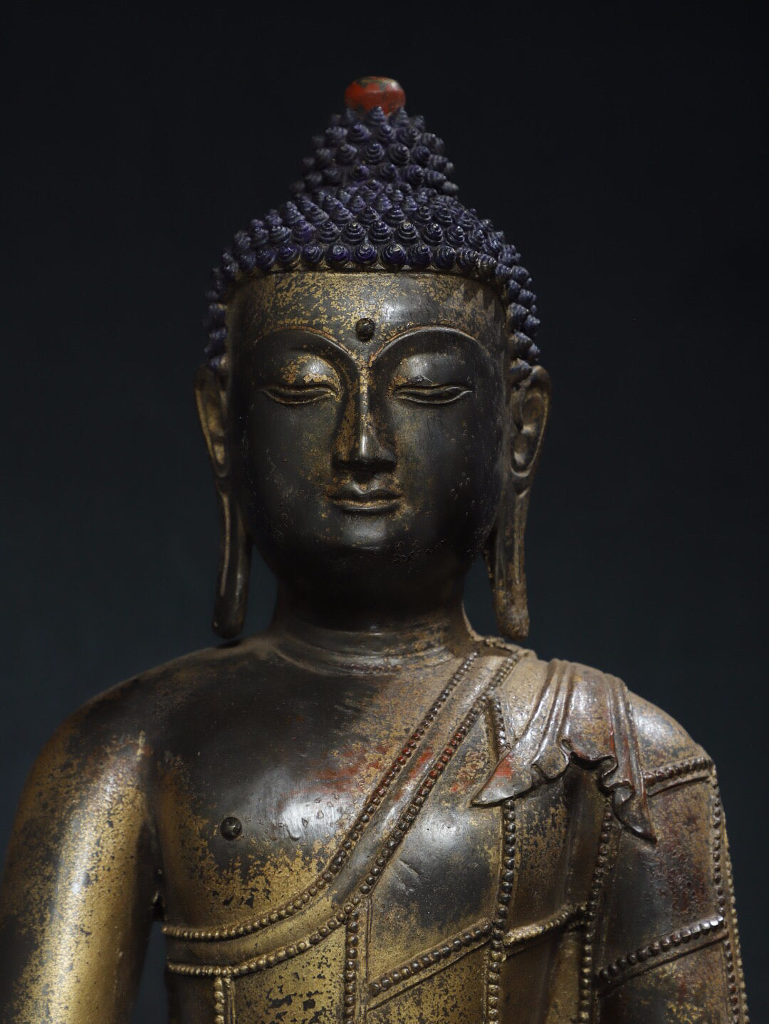 Chinese antique pure copper statue of Amitabha Buddha