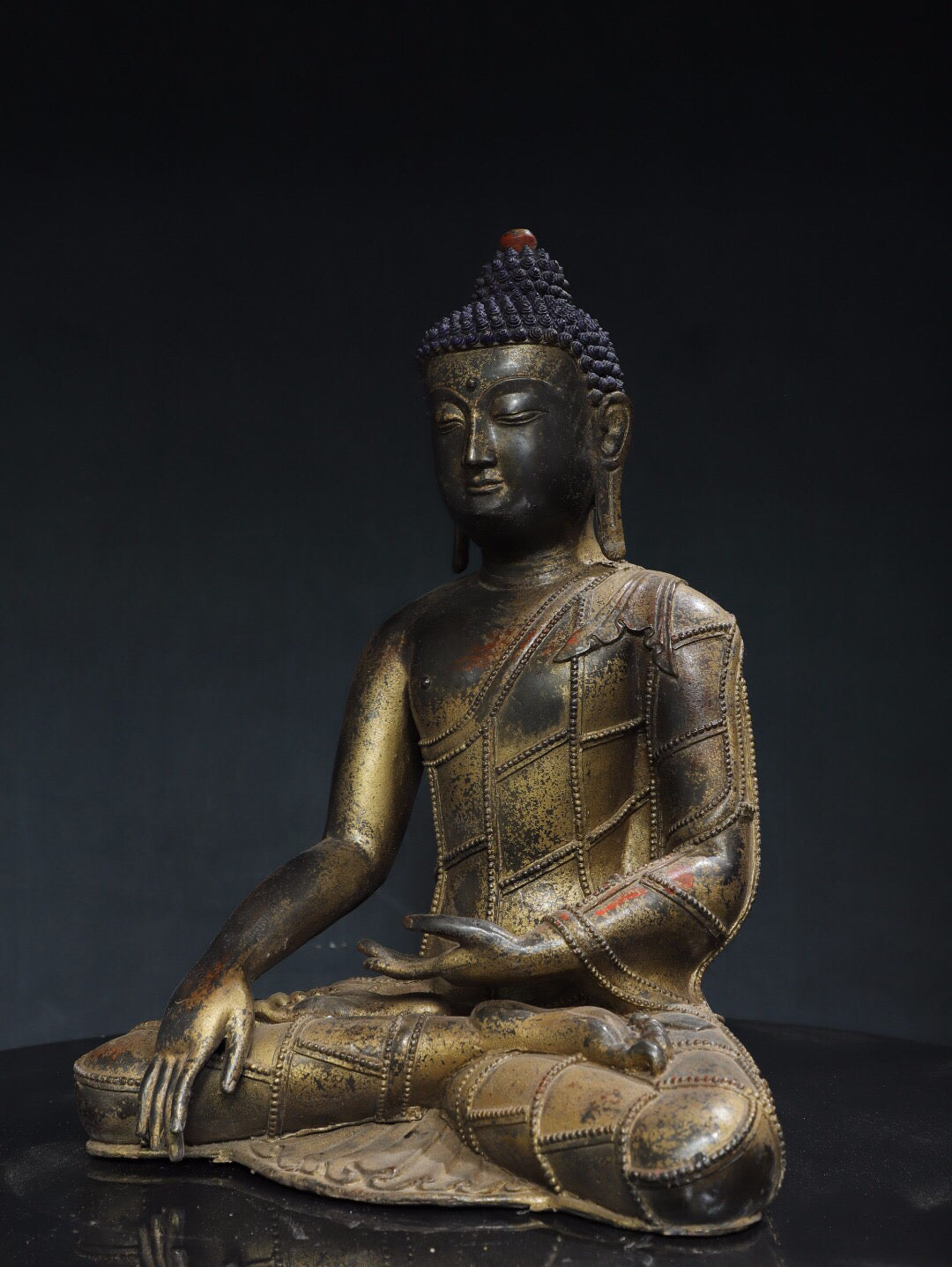 Chinese antique pure copper statue of Amitabha Buddha