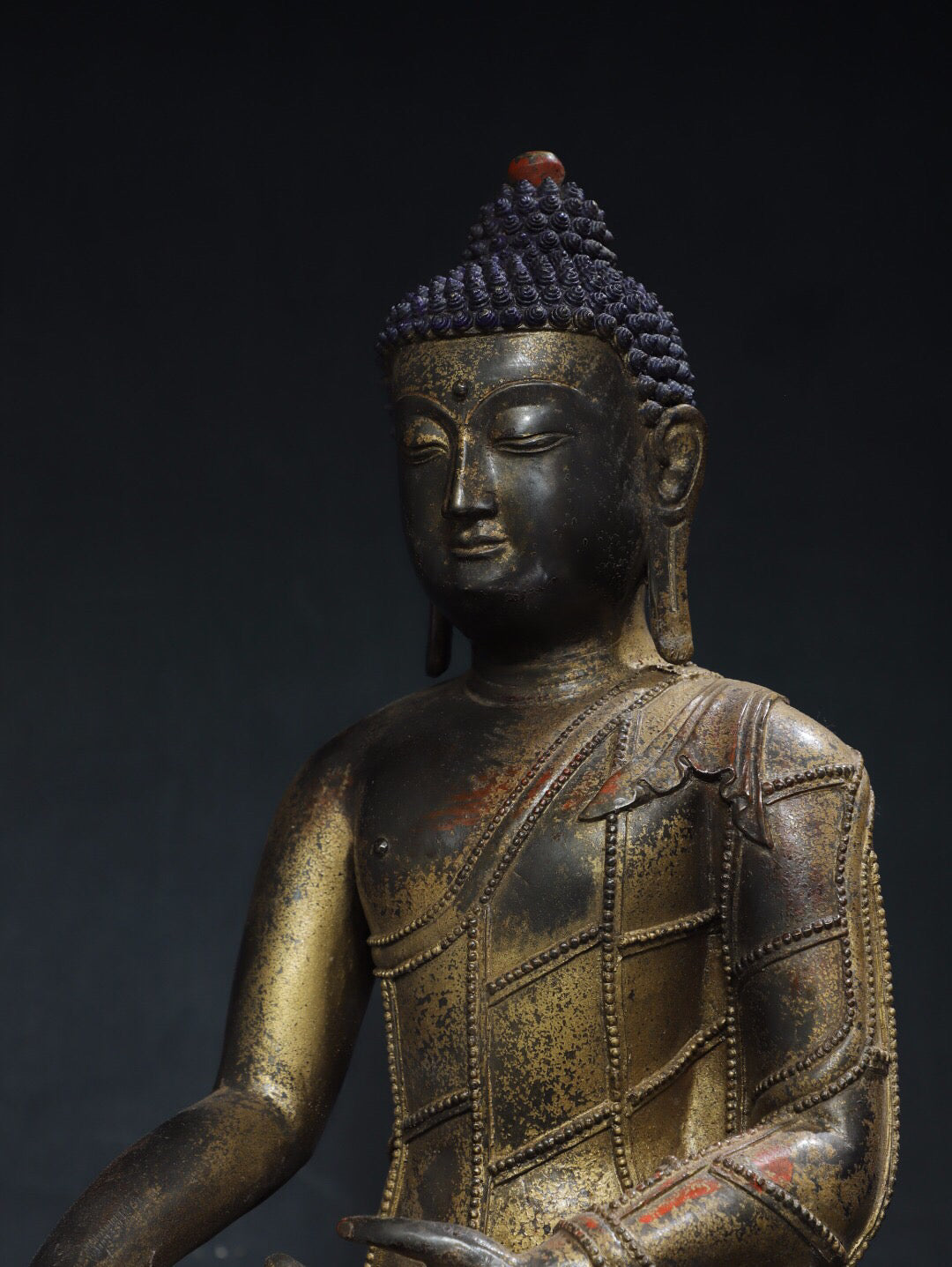 Chinese antique pure copper statue of Amitabha Buddha