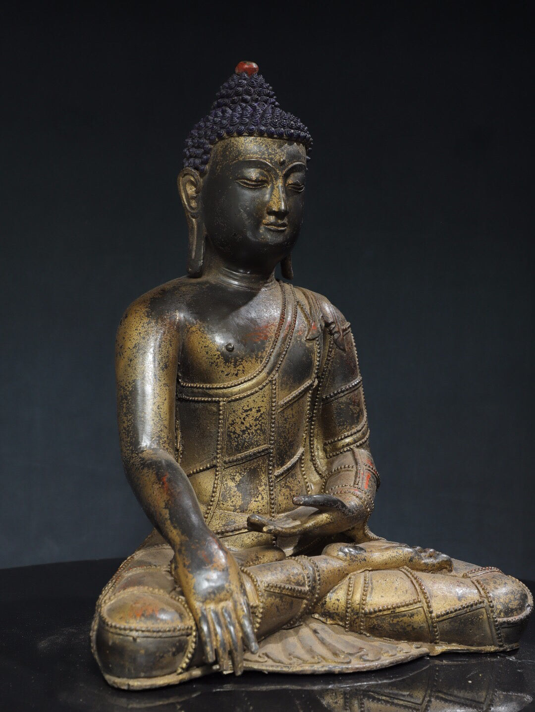 Chinese antique pure copper statue of Amitabha Buddha
