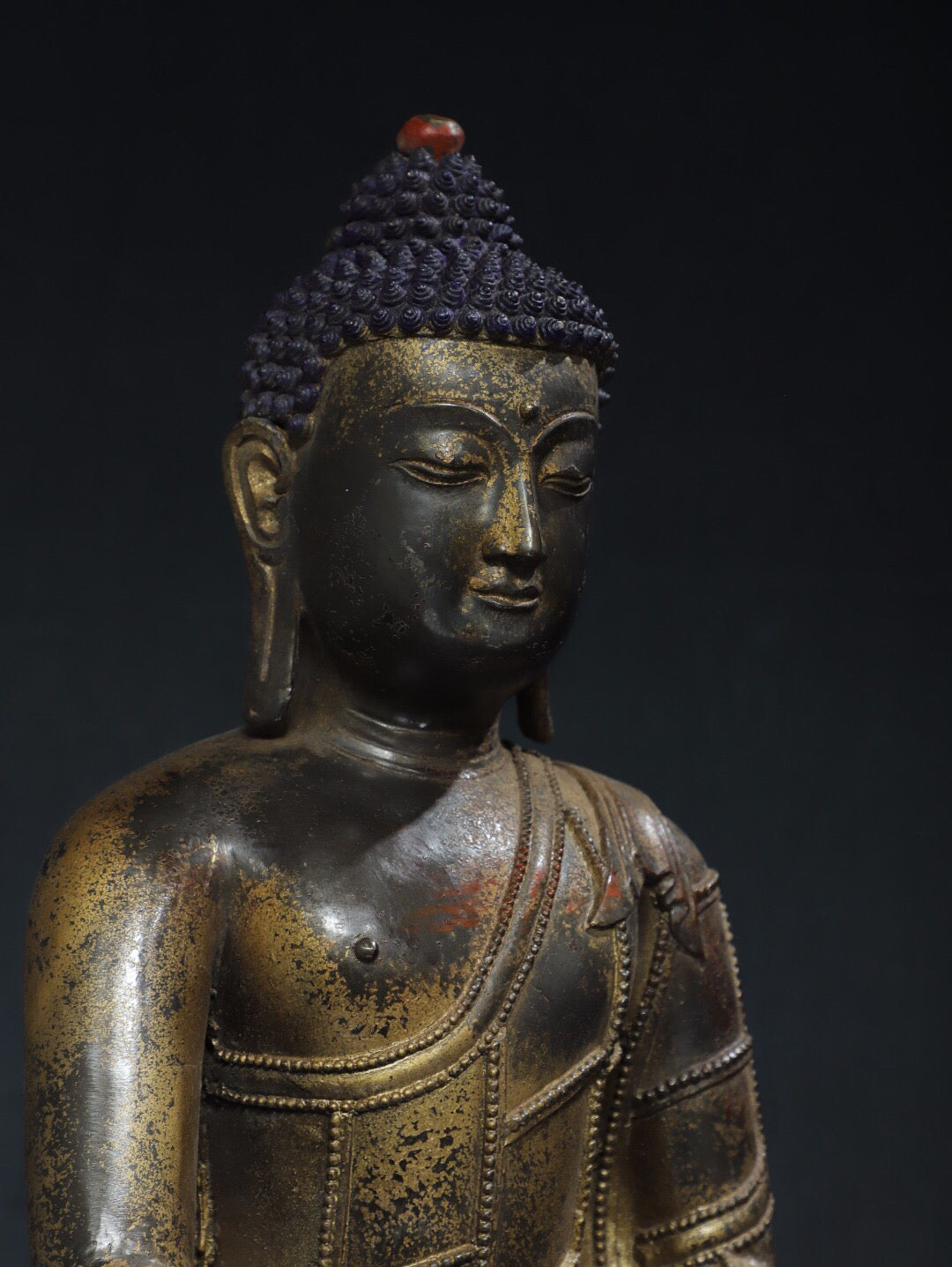 Chinese antique pure copper statue of Amitabha Buddha
