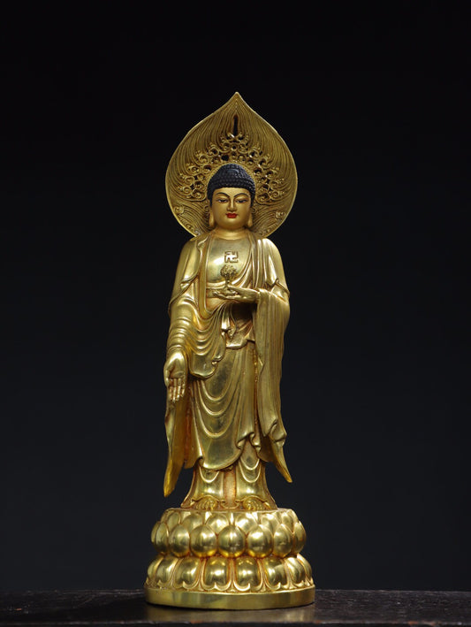 Chinese antique pure copper statue of Amitabha Buddha