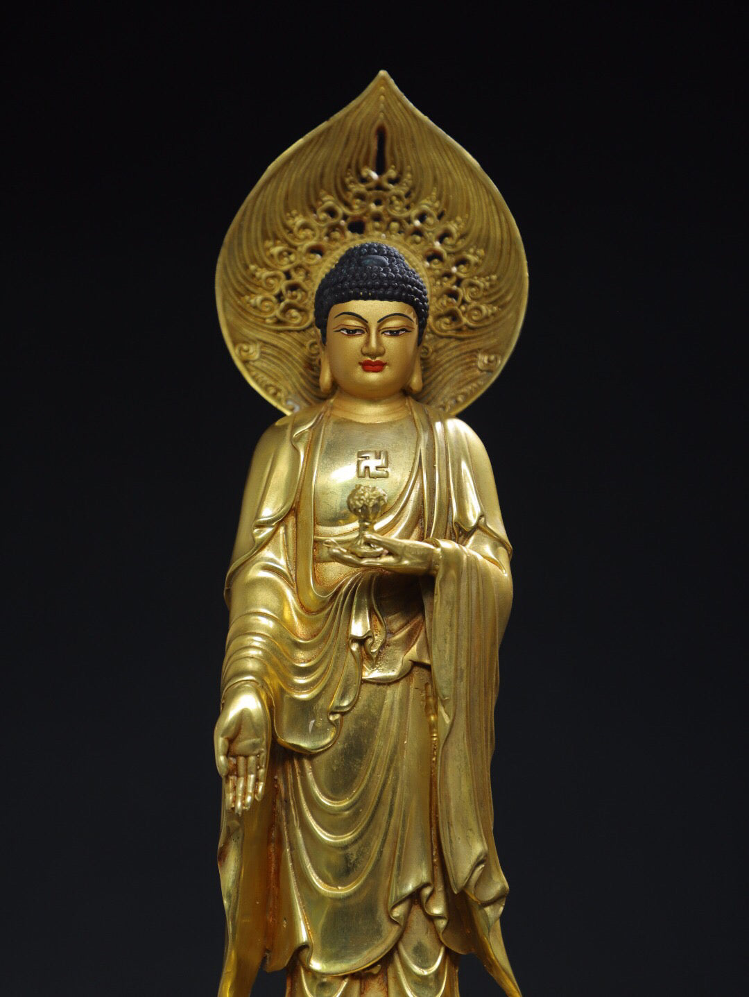 Chinese antique pure copper statue of Amitabha Buddha