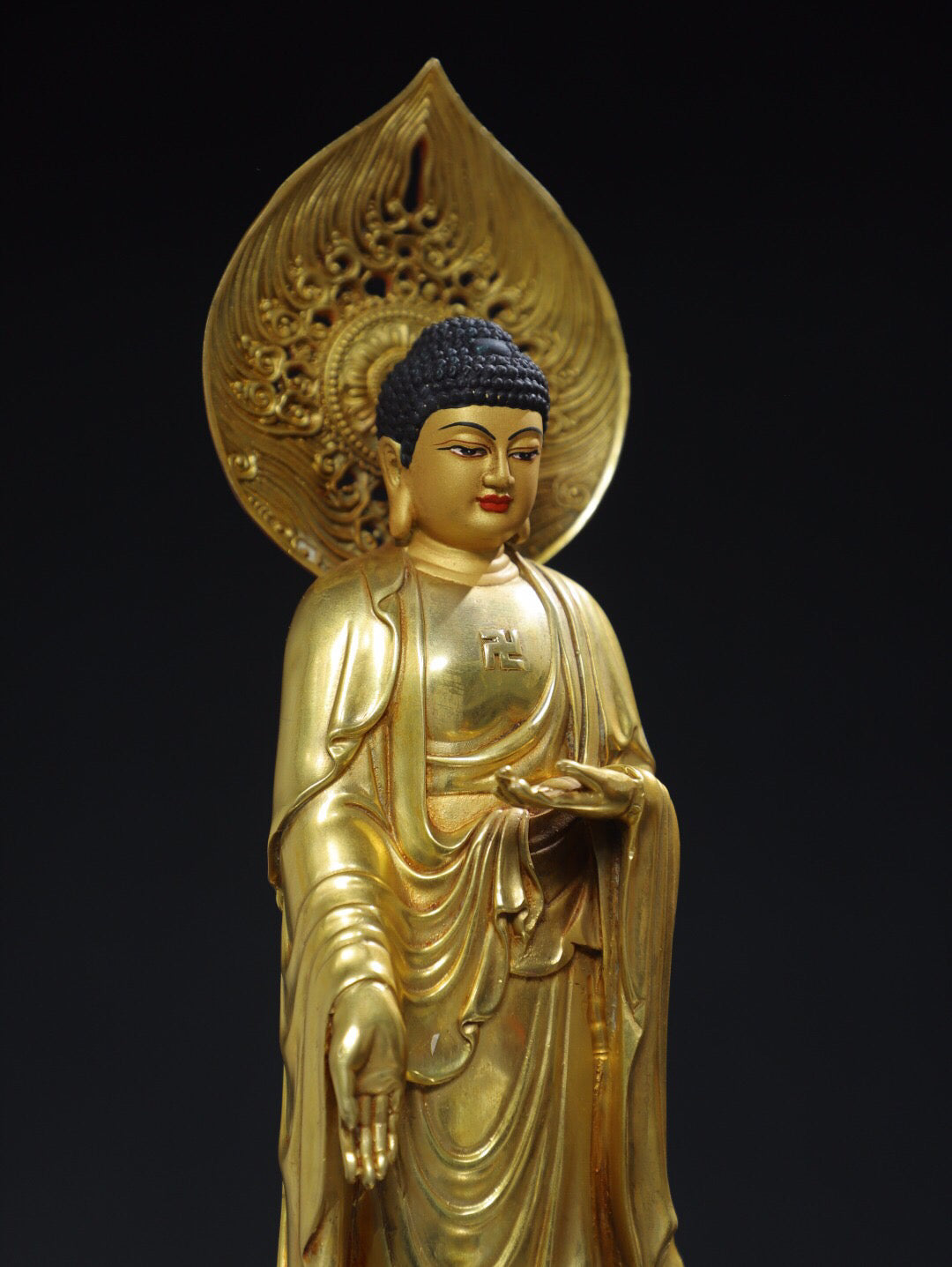 Chinese antique pure copper statue of Amitabha Buddha