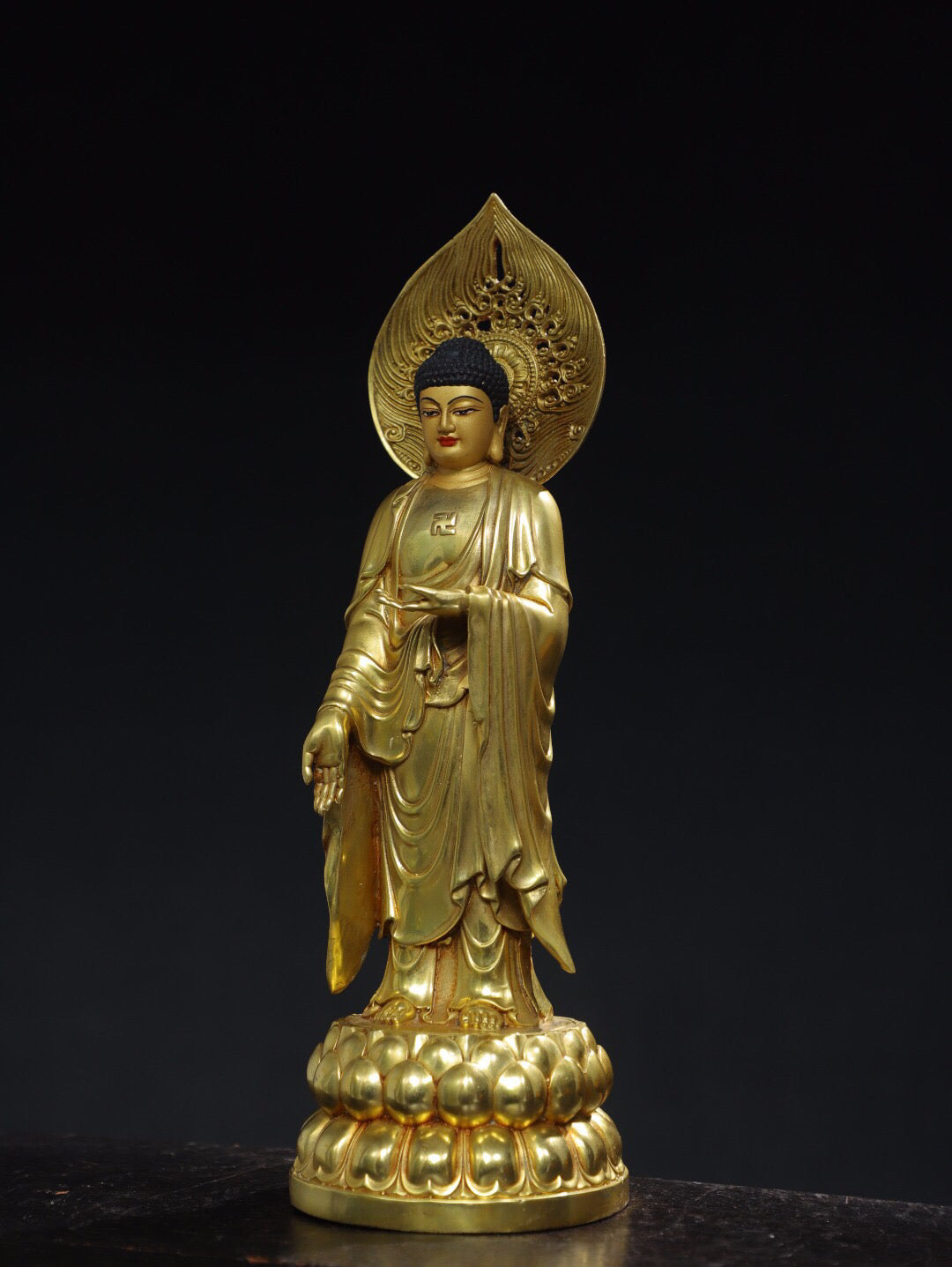 Chinese antique pure copper statue of Amitabha Buddha