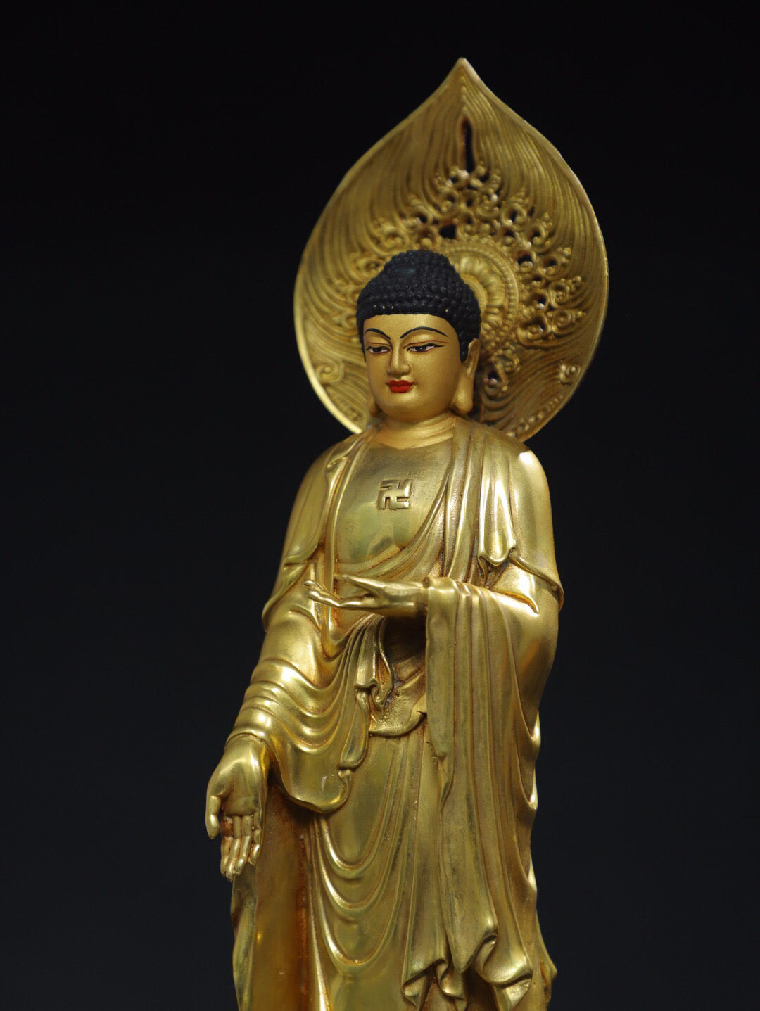 Chinese antique pure copper statue of Amitabha Buddha