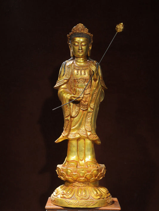 Bronze gilded statue of Bodhisattva Da Shi Zhi