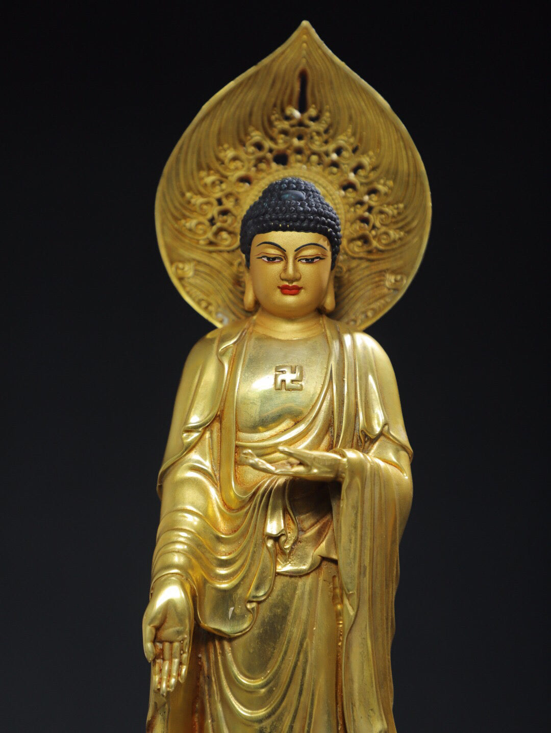 Chinese antique pure copper statue of Amitabha Buddha