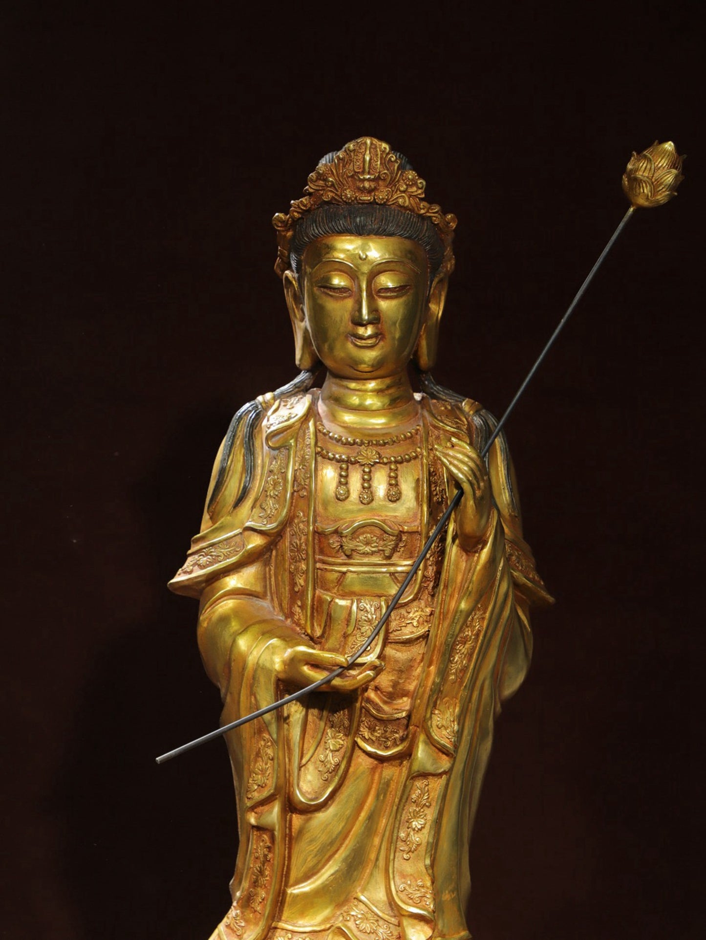 Bronze gilded statue of Bodhisattva Da Shi Zhi