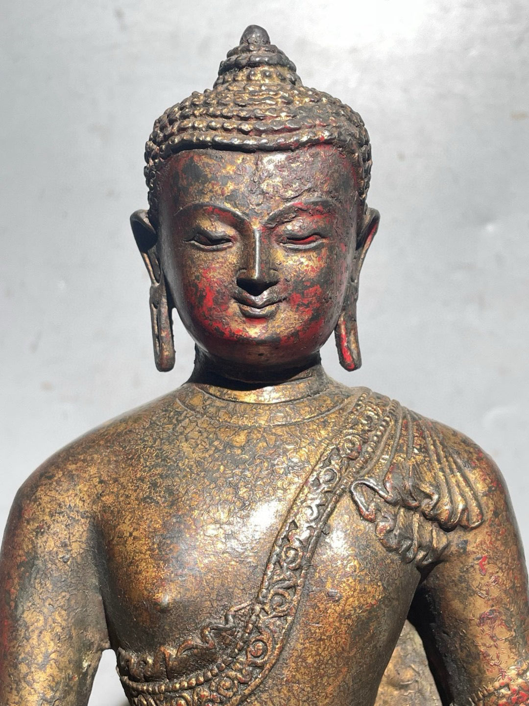 Chinese antique pure copper statue of Shakyamuni Buddha