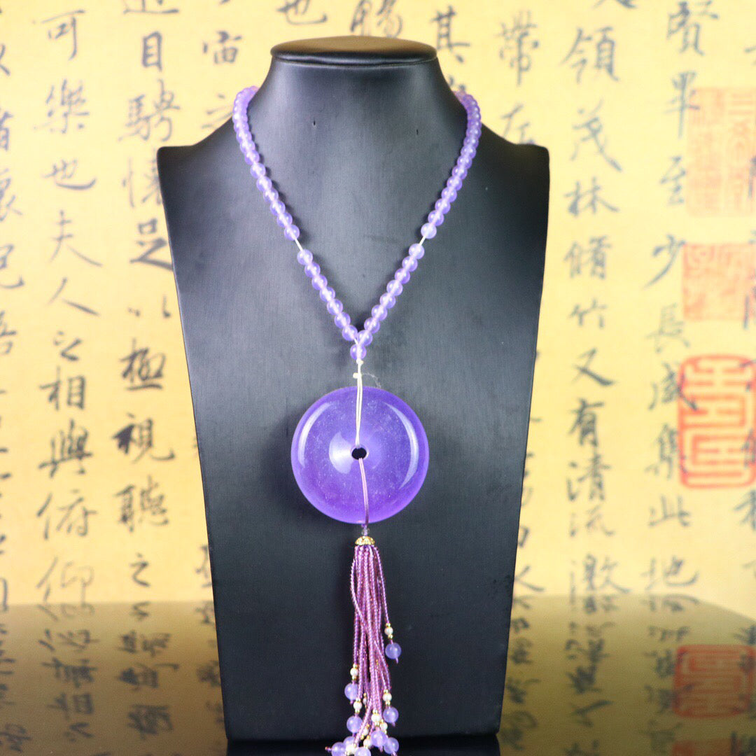 Chinese antique high ice [Ping An buckle]