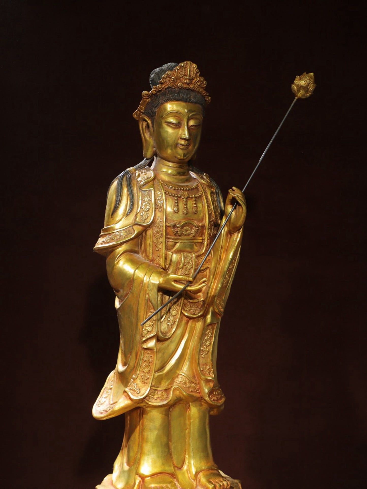 Bronze gilded statue of Bodhisattva Da Shi Zhi