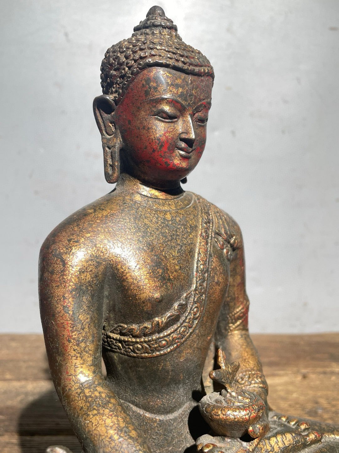 Chinese antique pure copper statue of Shakyamuni Buddha