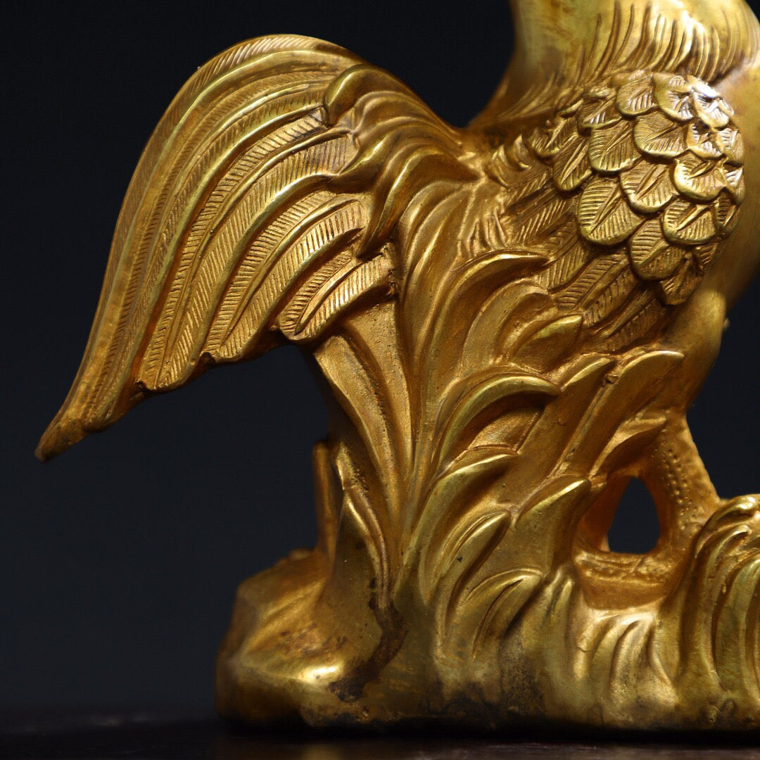 Chinese antique pure copper [chicken] ornament