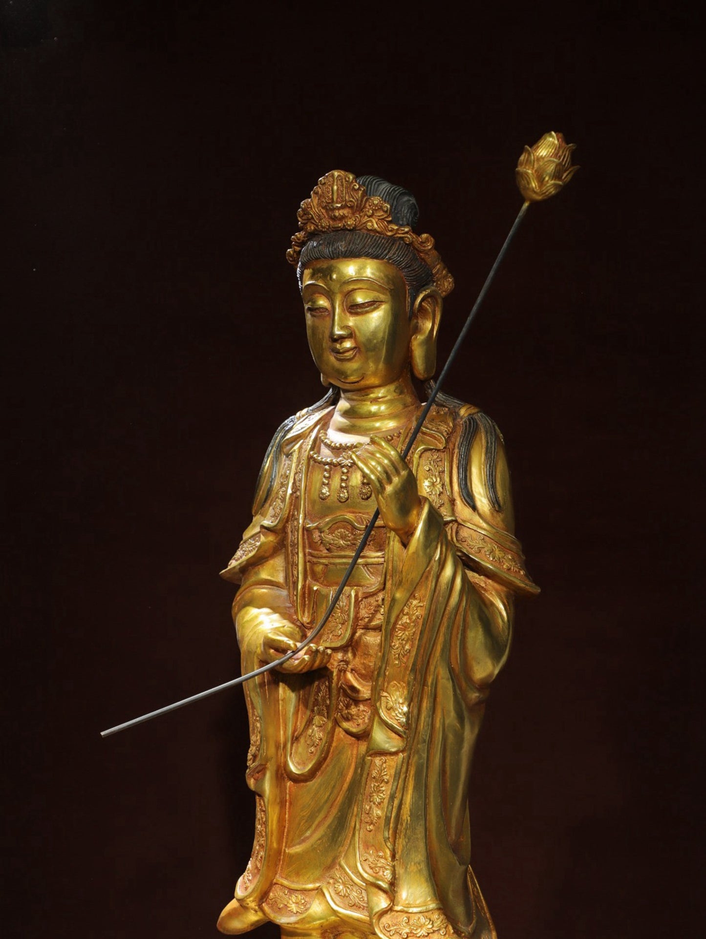 Bronze gilded statue of Bodhisattva Da Shi Zhi