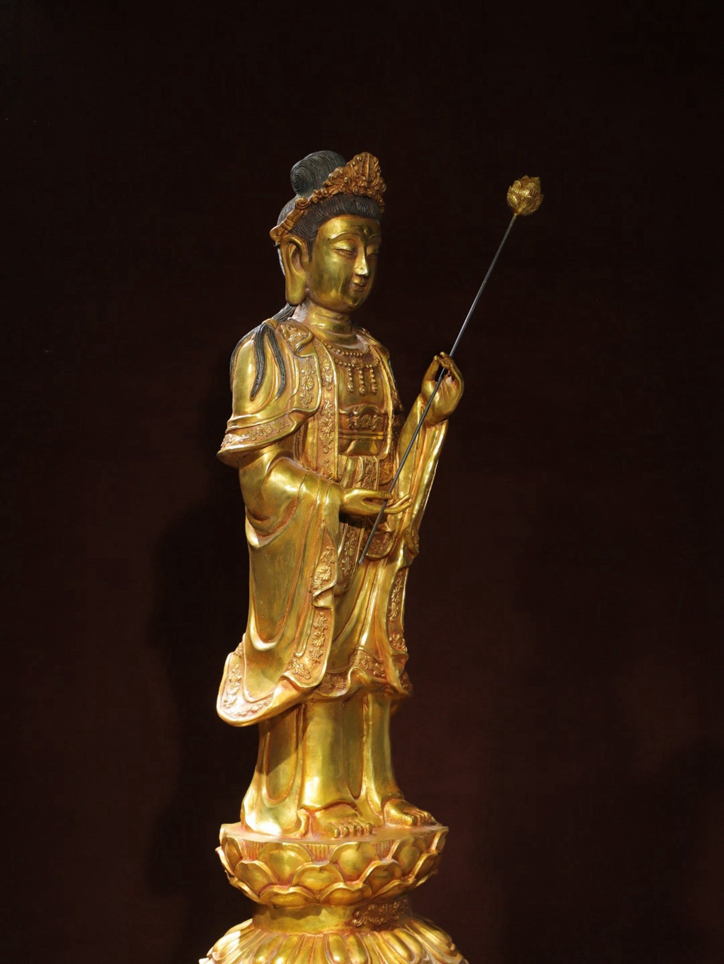 Bronze gilded statue of Bodhisattva Da Shi Zhi