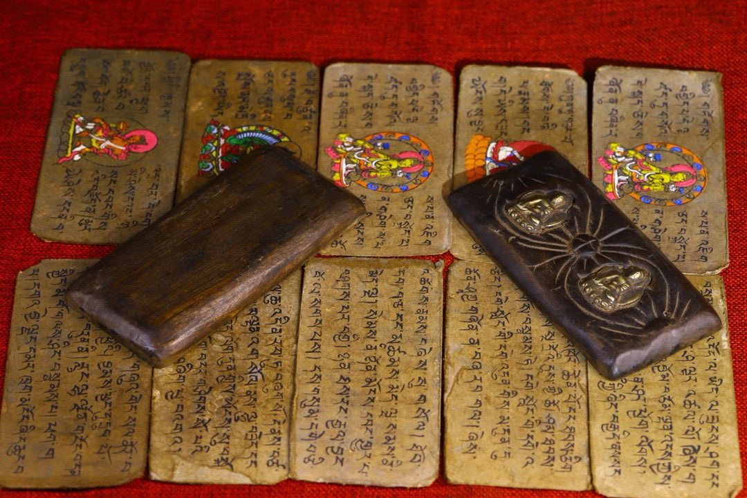High monk hand drawn old scriptures