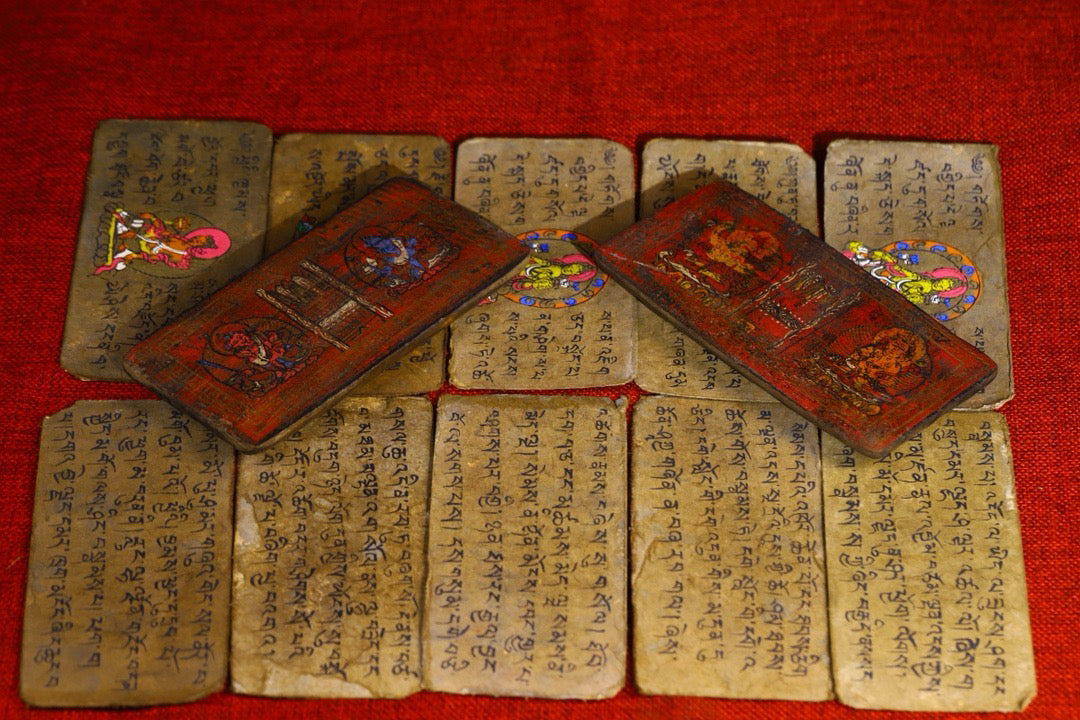 High monk hand drawn old scriptures