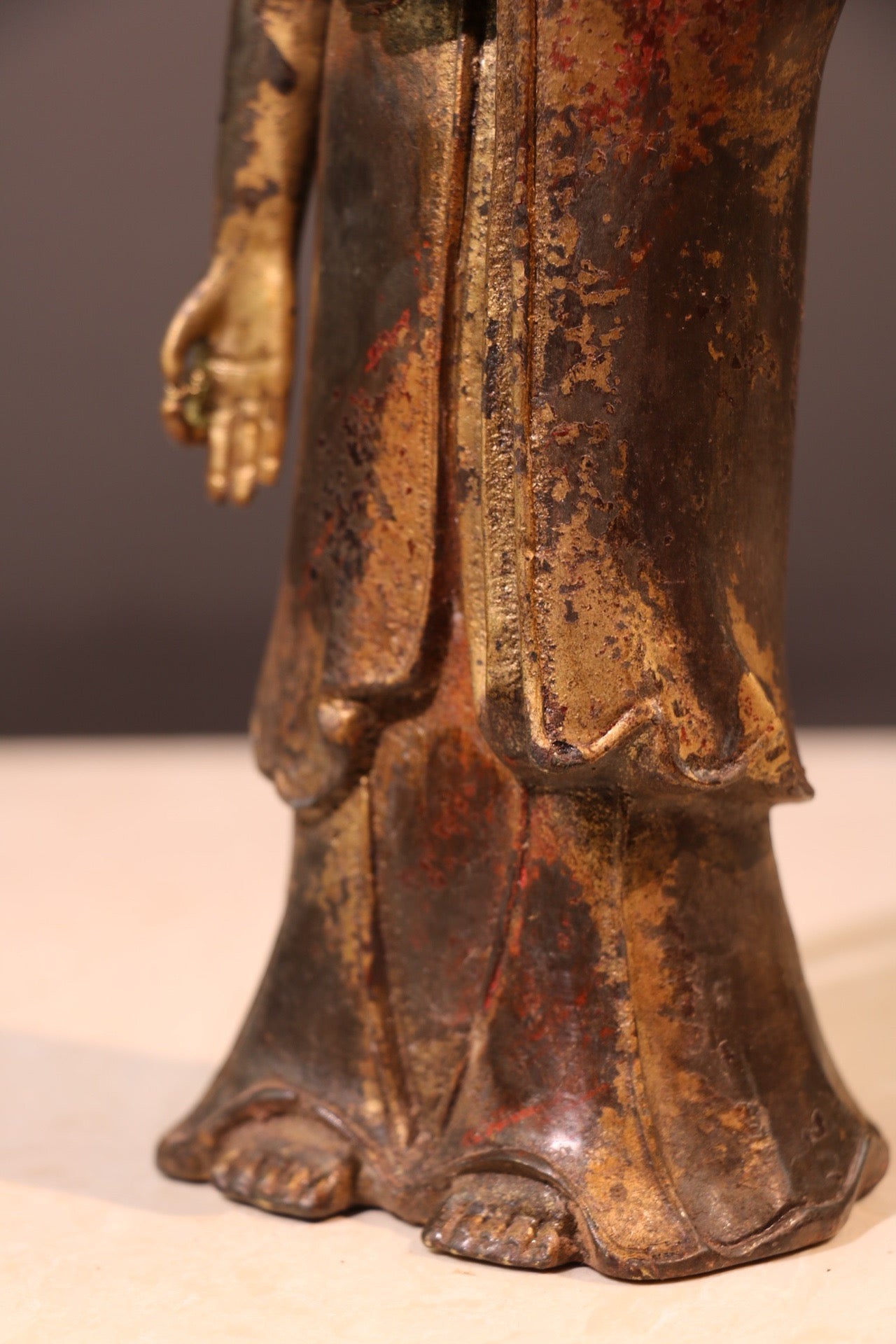 Chinese antique pure copper statue of Shakyamuni Buddha