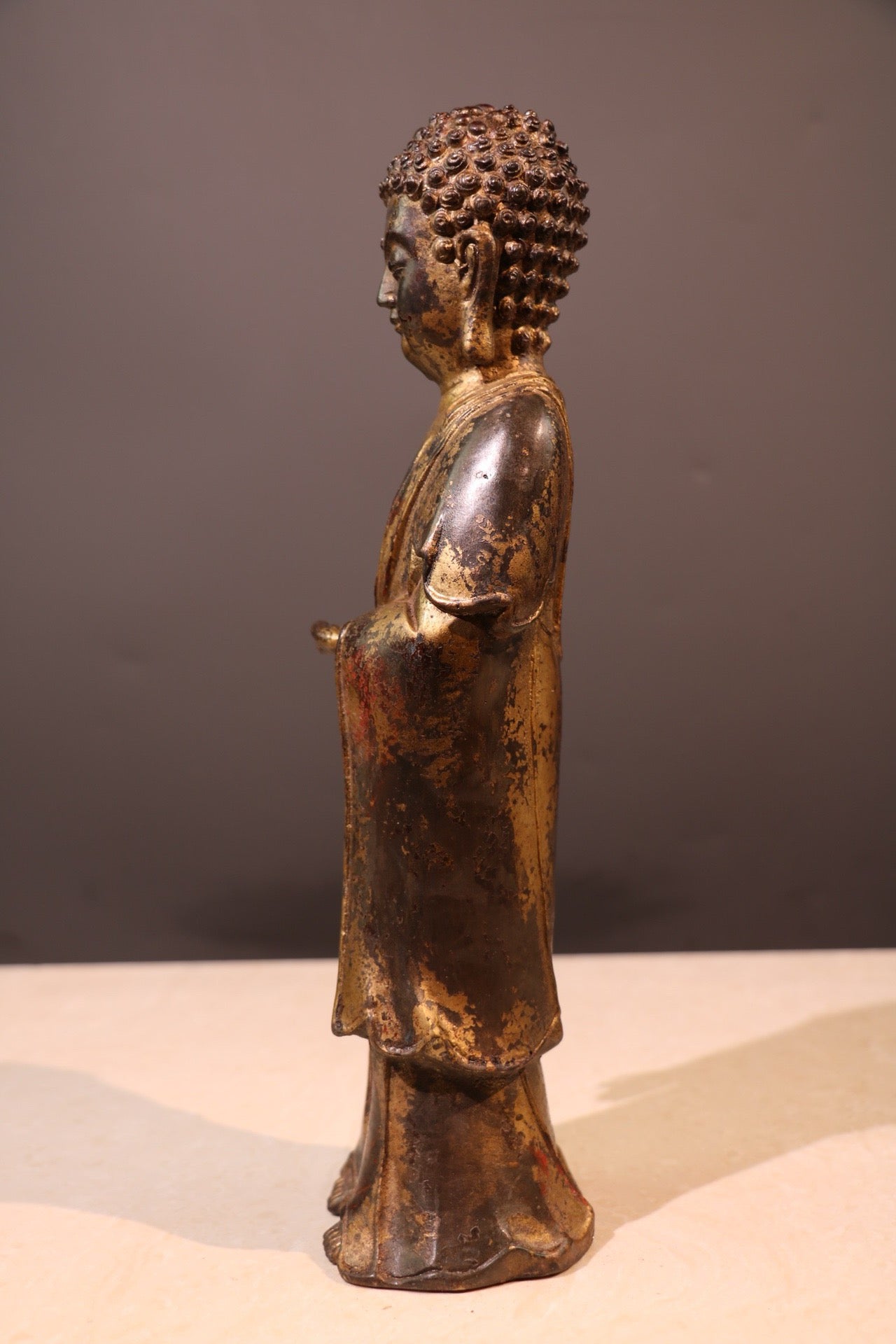 Chinese antique pure copper statue of Shakyamuni Buddha