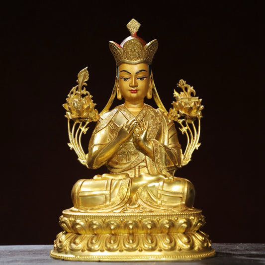 Bronze painted Buddha statue of Zongkaba
