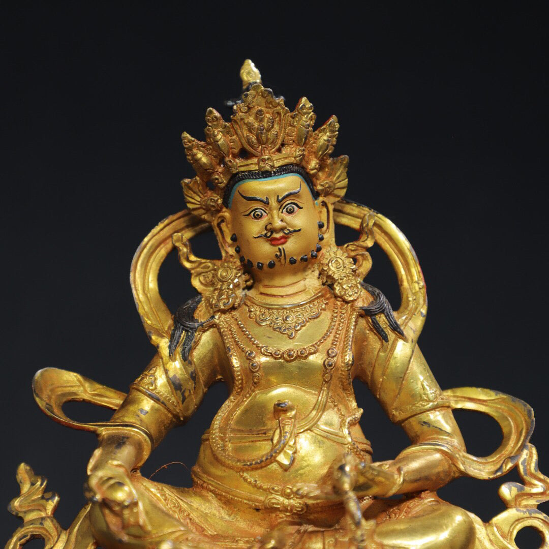 Chinese antique pure copper statue of Huang Caishen