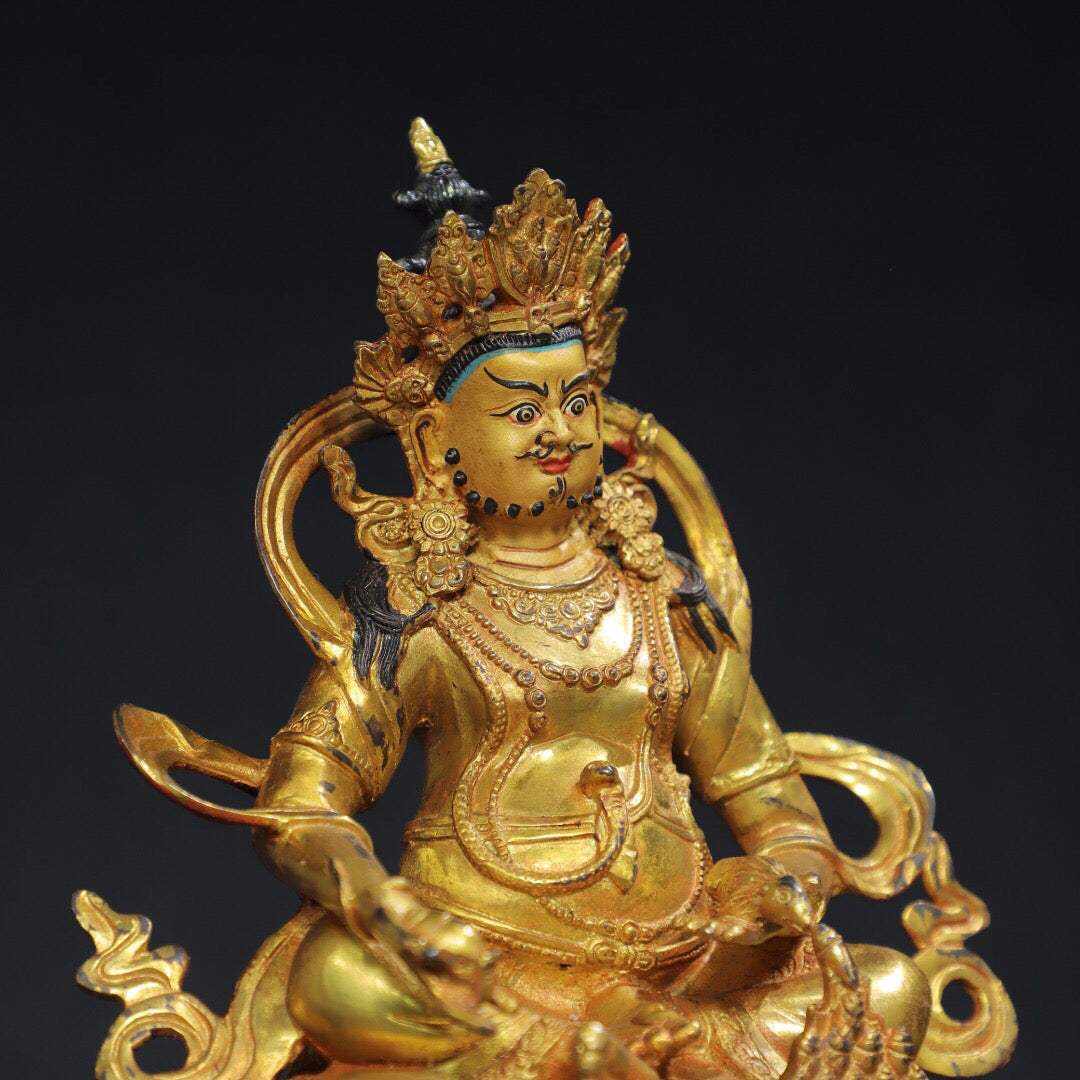 Chinese antique pure copper statue of Huang Caishen
